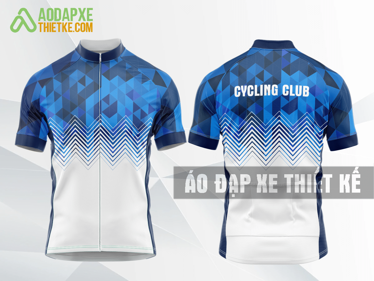 Mẫu áo đạp xe đạp Trà Vinh màu xanh biển thiết kế cao cấp DX60