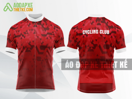 Mẫu áo xe đạp Trường Đại học Công nghệ - ĐHQG Hà Nội màu đỏ tự thiết kế DX68