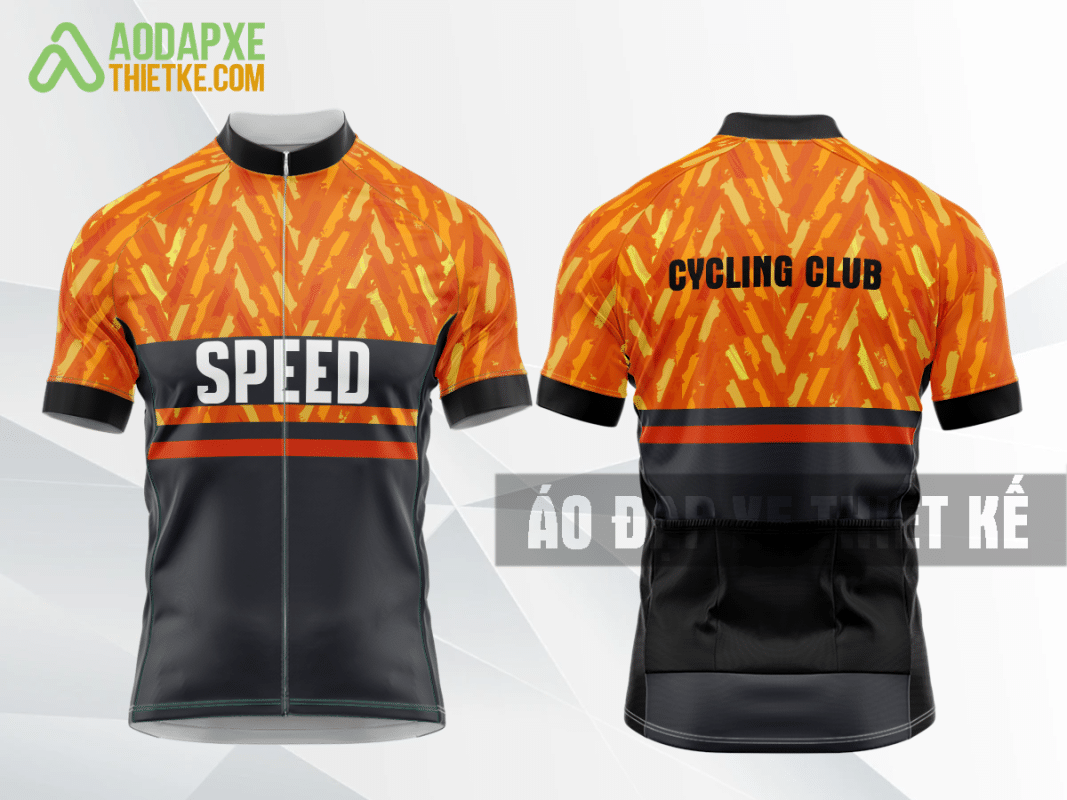Mẫu trang phục đua xe đạp Học viện Ngân hàng màu cam thiết kế độc DX84